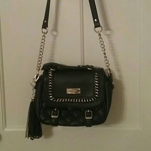BCBG quilted black satchel